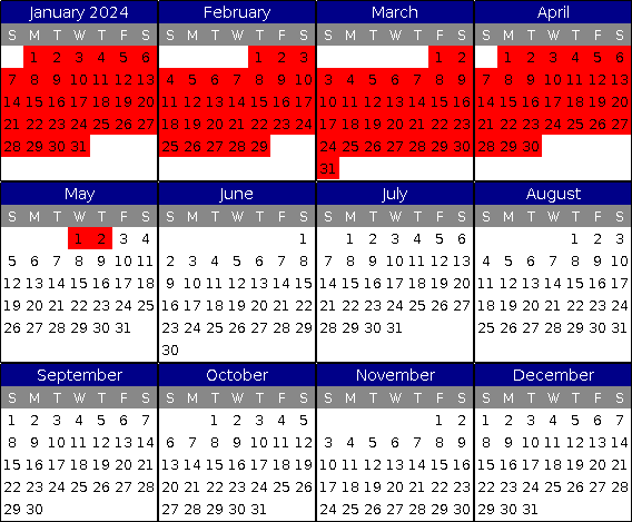 Availability Calendar Example